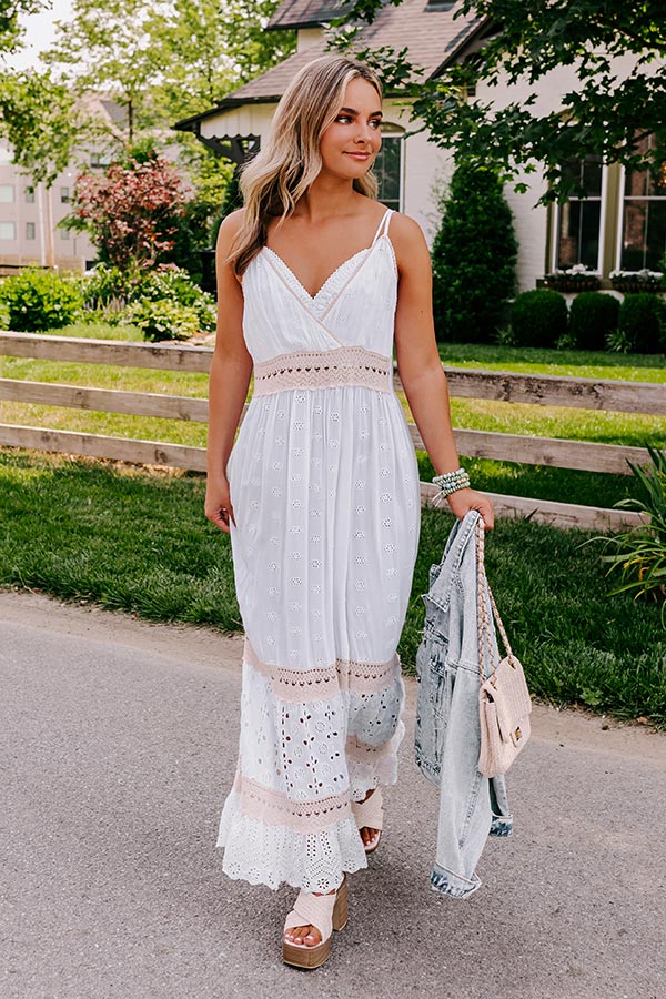 eyelet maxi dress